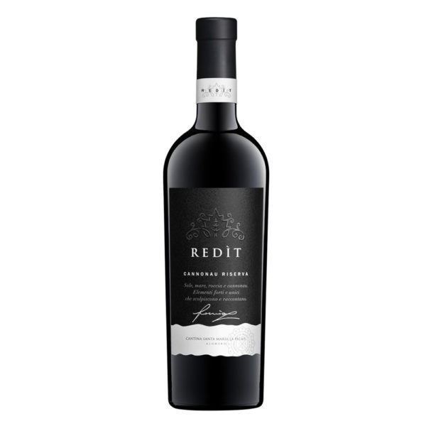 Etichetta Redit Cannonau Riserva cantina santa maria la palma