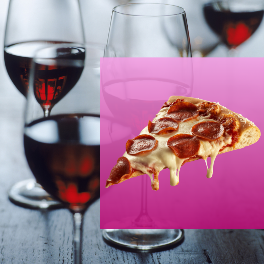vino rosso con pizza al salame piccante