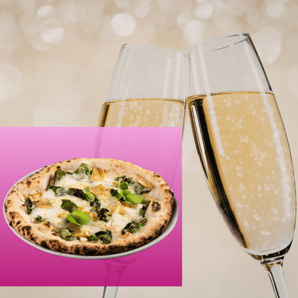 abbinamento pizza bianca e bollicina